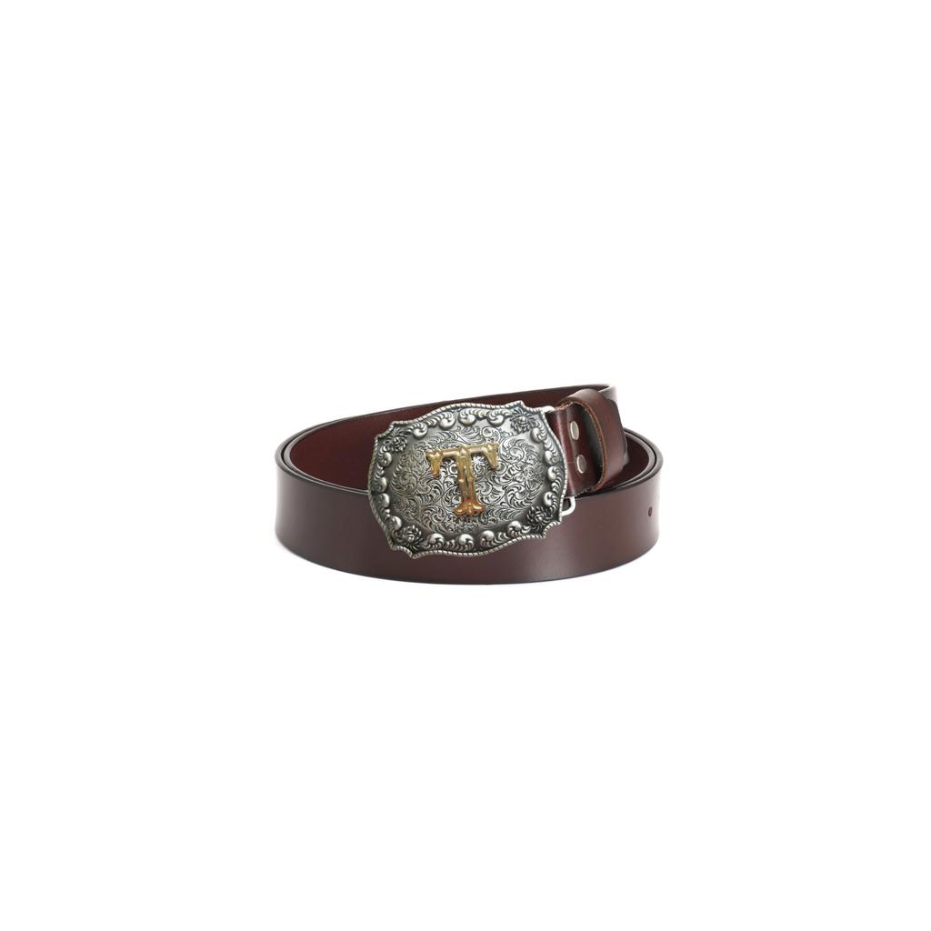 Letter Buckle Belt Men's Whole Cowhide Casual Retro T Buckle Belt Cowhide Black Decorative Fashion Wide Pants Belt Men