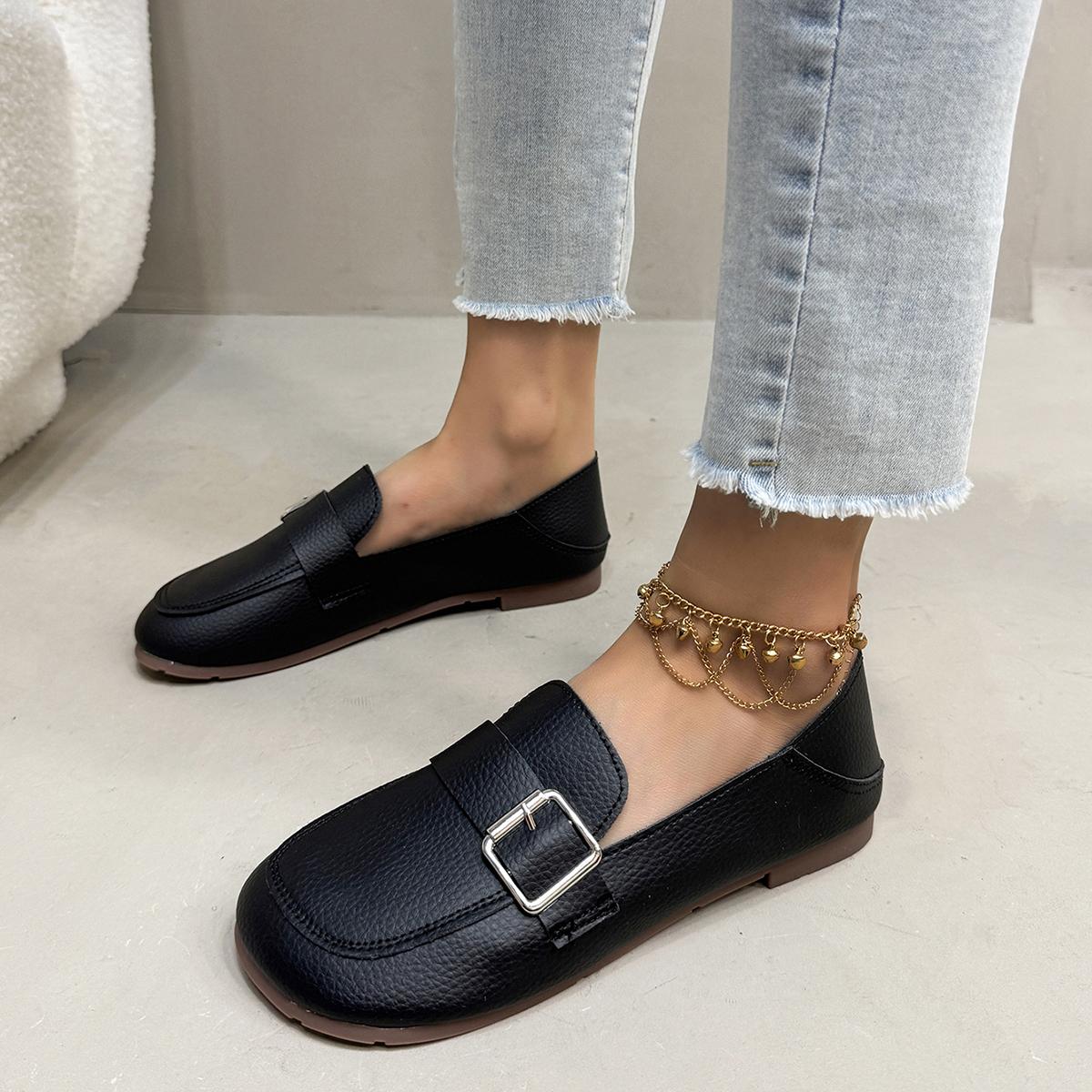 

Модные весенние женские бостонские клоги, балетки, модные неглубокие слипоны, женские удобные туфли с круглым носком, женские одинарные женские балетки 35 чёрный