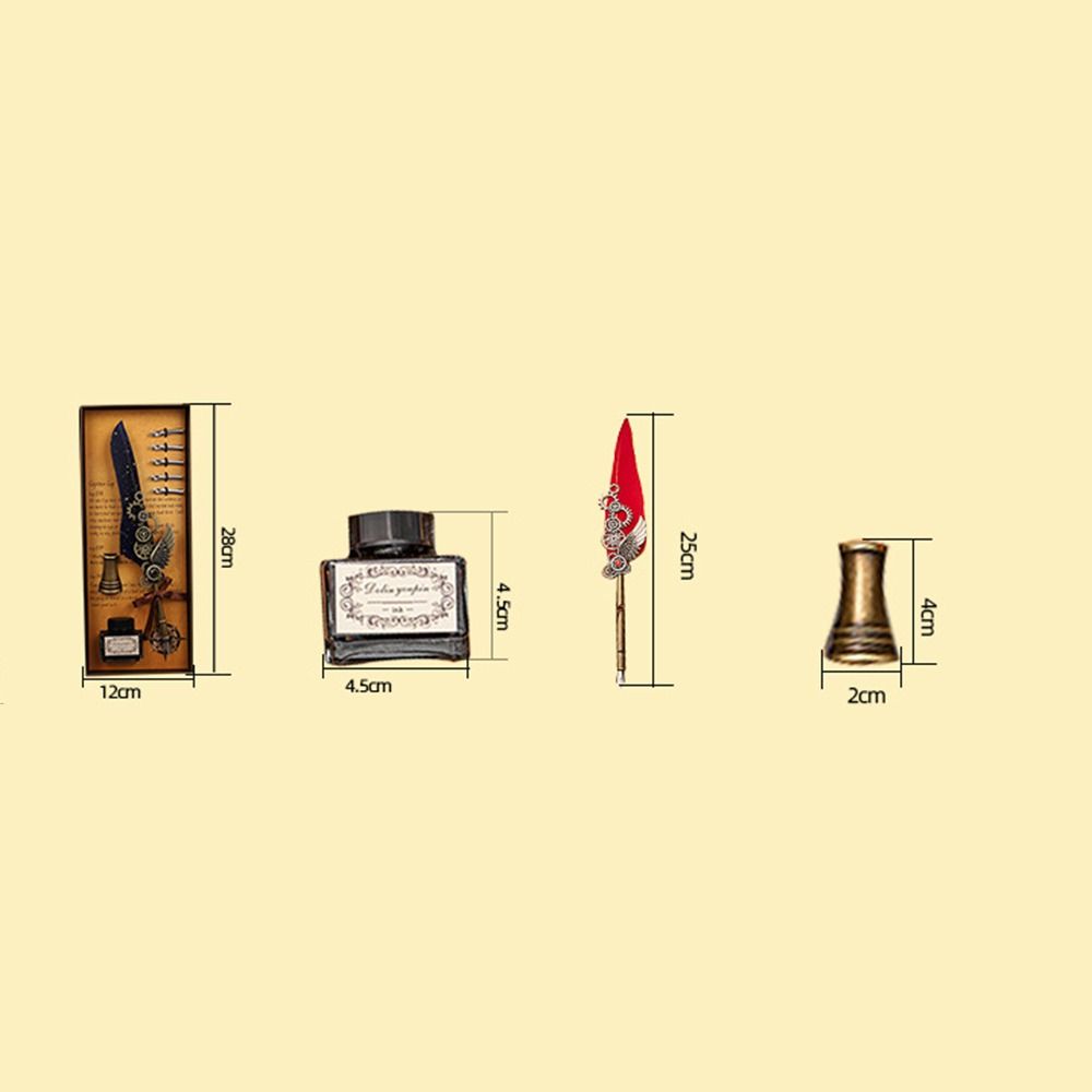 Punk Style Quill Fountain Pen Writing Set Mechanical Fountain Pen Fashion Writing Ink Set  Student