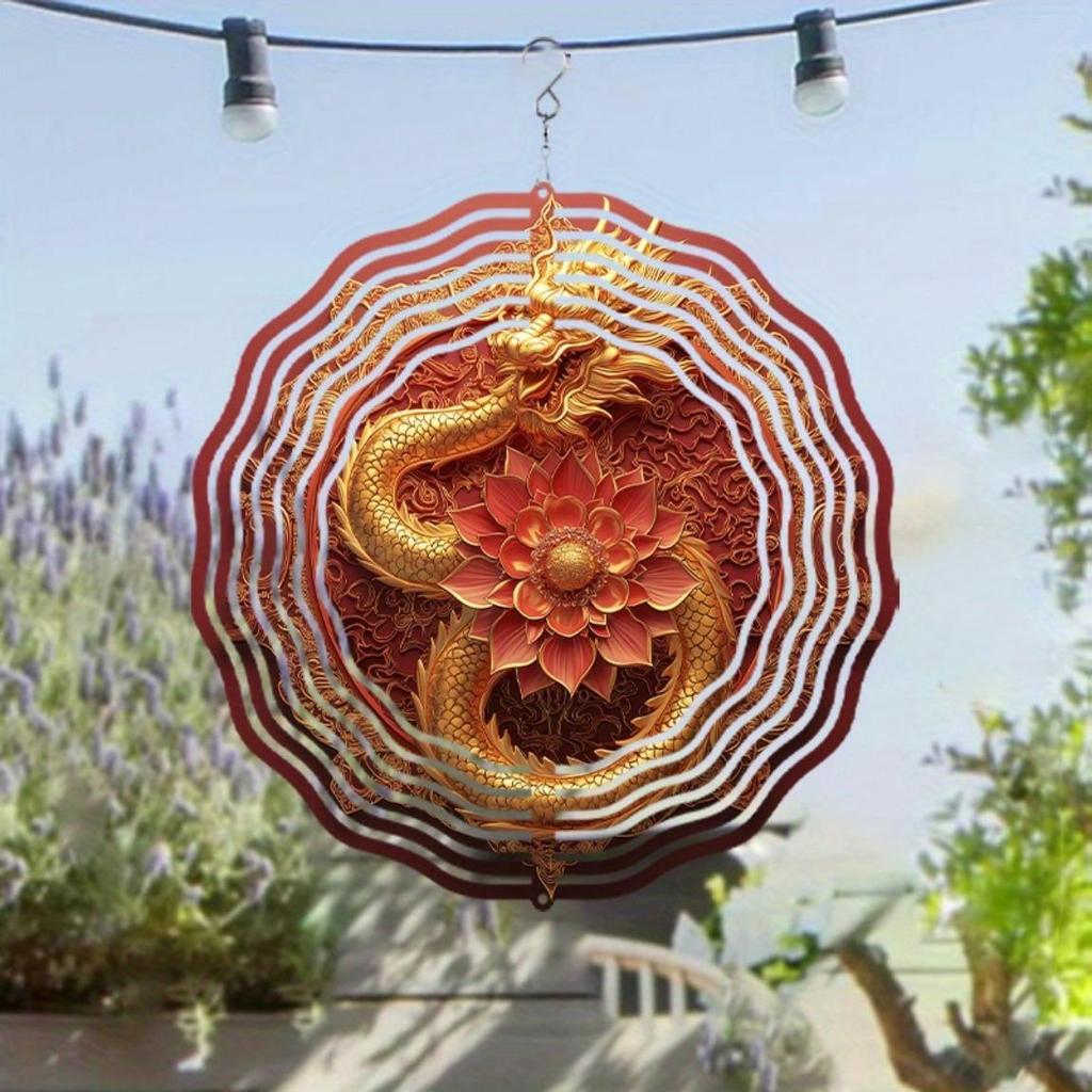 360 Degree Rotating 10 Inch Hanging Wind Spinner for Outdoor Balcony Garden Decor Elegant Gift for Spring and Summer