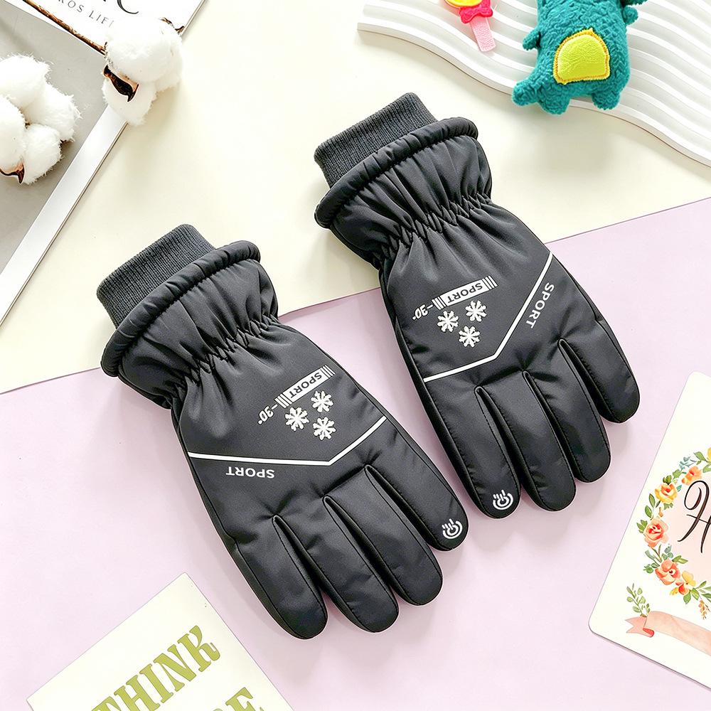 Kids' Winter Ski Gloves: Waterproof, Windproof, Thick Fleece-Lined for Boys & Girls Snow Play, Cycling, and Outdoor Activities