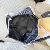 Y2k Hot Girl Angel Wing Tote Bag Bow Lace Trim Pearl Decoration Retro Korean Polka Dot Nylon Shoulder Bag Large Lightweight