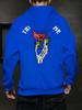 Herren lässiges Fleece-Sweatshirt für Herbst und Winter, mit Rosenaufdruck, ein modisches und trendiges Kapuzensweatshirt.