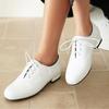 Comfortable Women's Loafer Shoes Fashion Lace-up Black White Green Flats Party Dance Footwear Oxfords Shoes Female Big Size