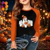 Kids Halloween Print Long Sleeve T-Shirt Casual Round Neck Top for Boys Girls