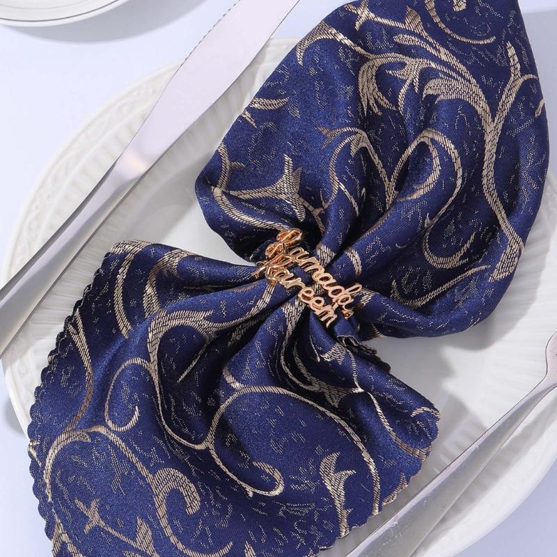 Pack of 6 Exquisite Napkin Rings Ramadans Kareem Napkins Holder Islamic Napkin Buckles for Home Dining and Parties