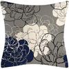 BetterJonny Cushion Cover Scandinavian 45x45cm Blue 4 Pieces Linen Floral Pattern Sofa Interior Decoration Back Cushion Cover Sat Futon Cover