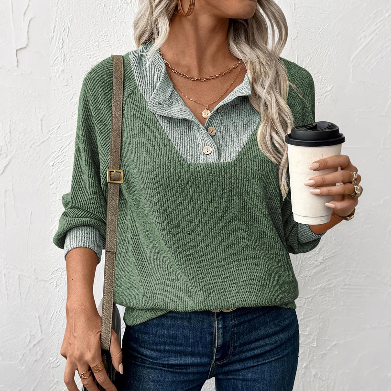 

Женский пуловер с лацканами, модный топ контрастного цвета со строчкой XL