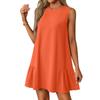 Women's Fashion Casual Sleeveless Round Neck Ruffle Dresses