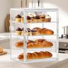 Transparente Bäckerei Lebensmittel Auslagevitrine 4-stöckige Dessert Auslagevitrine Brotkasten Acryl Aufbewahrungsorganizer Halter für Gebäck Teig Muffin