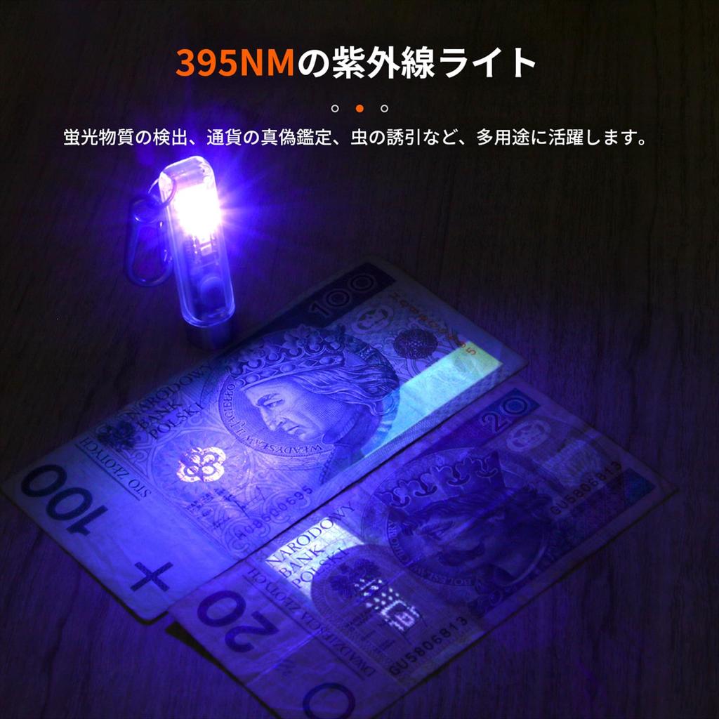 NICRON LED Handy Pocket Light Keychain Small Rechargeable Waterproof UV 4 Brightness Levels EDC Outdoor Inspection K11 Type-C
