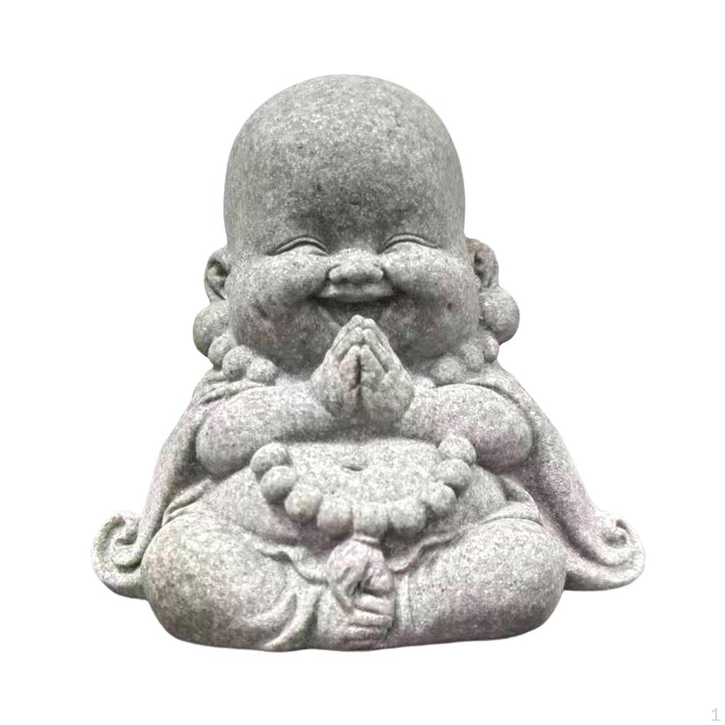 Buddha Statue Sculpture Antique Tea Pet Ornament Sitting for Desktop Hotel