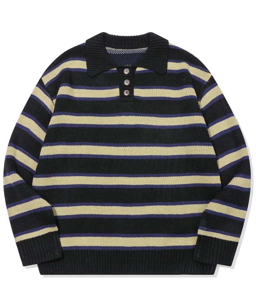 CPGN STUDIO Striped Rugby Knit Black
