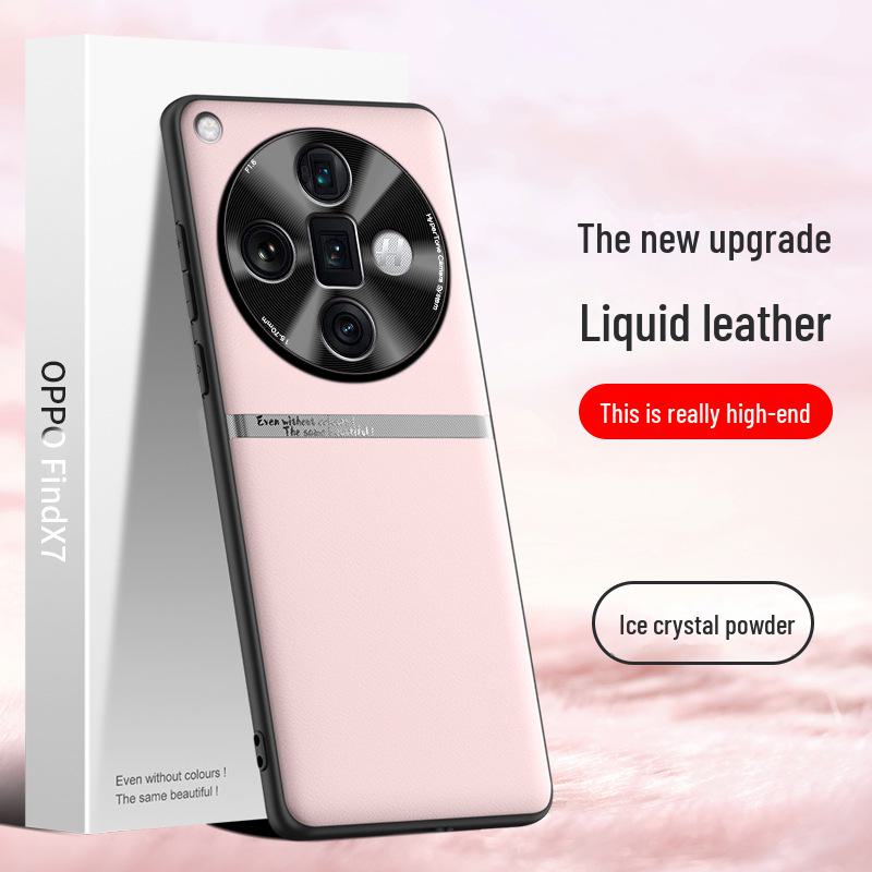 Liquid Leather Case for Oppo Find X7, Anti-fall and Anti-fouling Protective Cover.