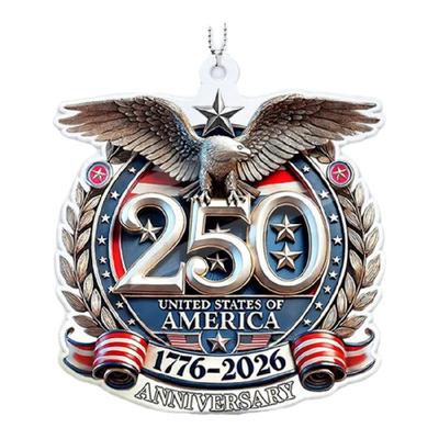 Decorative Acrylic Car Hanging Charm 250th Anniversary Pendant for Vehicle, Home & Office Multifunctional Gift