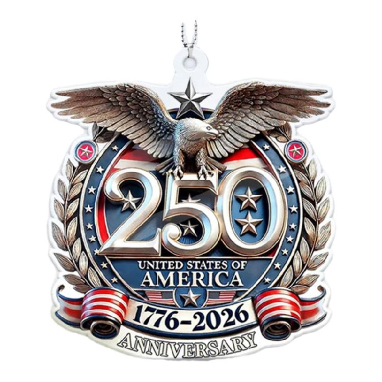 

Decorative Acrylic Car Hanging Charm 250th Anniversary Pendant for Vehicle, Home & Office Multifunctional Gift 1