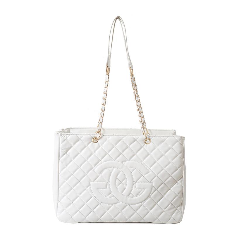 

Женская модная сумка-тоут с цепочкой и ромбовидным узором белый