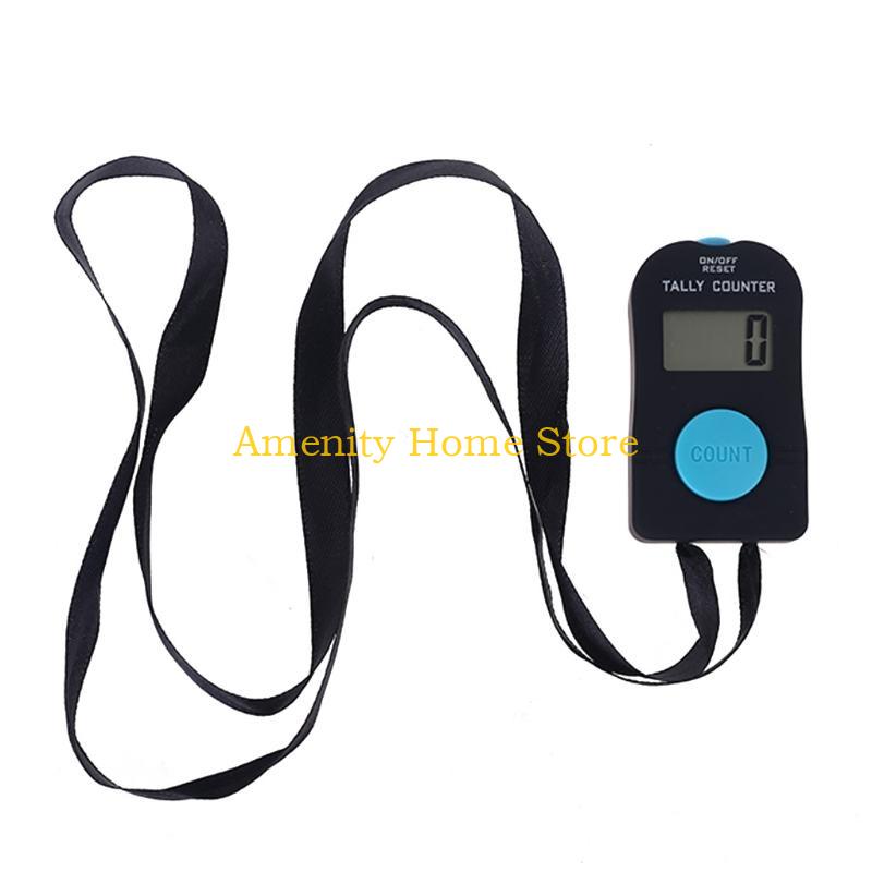 

F26C Digital Electronic Counter with Sound Lanyard 4-digit Manual Reset Tally LCD Large Screen Display Finger Tool for Relax