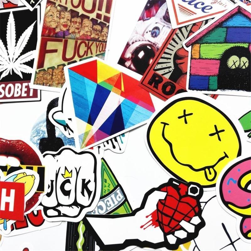50 pcs/pack Classic Fashion Style Graffiti Stickers For Moto car&suitcase cool Skateboard stickers