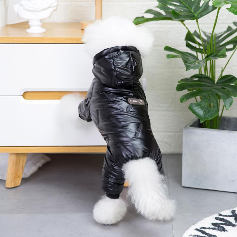 Pet Clothing Autumn and Winter Padded Jacket Dog Clothing Teddy Small Dog Pet Clothing Winter 21 Crimped Four-legged Padded Jacket
