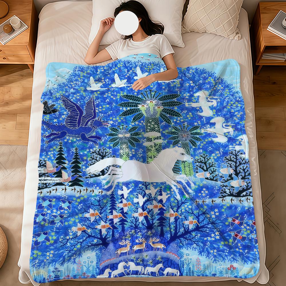 Mode Kunst Vintage K-Knud Grothe Kunst Weiche Warme Plüschdecke Schlafsaal Sofa Wohnzimmer Haustier Zuhause Schlafzimmer Geschenk Nickerchen Zuhause Flanell