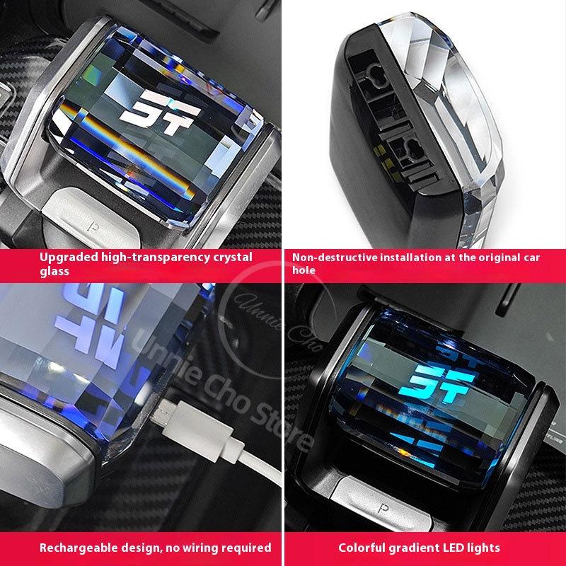 Crystal Gear Shift Knob for Jetour T2 Traveller with LED Light Lever Change Knob for Jetour T1 Speed Lever Cover Car Decoration