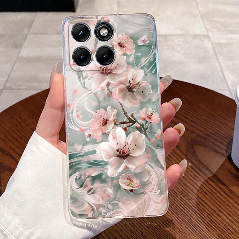 Jelly Casing For Motorola Edge 70 Fusion Funda Capa Clear Silicone Soft TPU Back Cover Cute Cat Rabbit Heart Protective Case