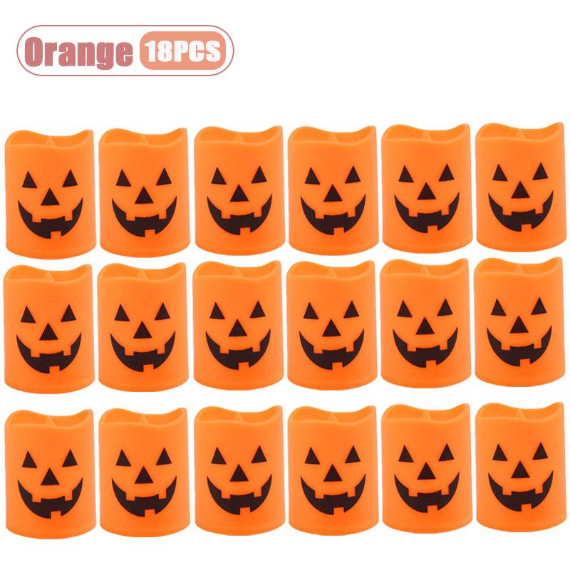 6-60PCS Halloween Flickering LED Candle Holder Skull Ghost Pumpkin Lantern Spooky Decoration for Haunted House Centerpiece