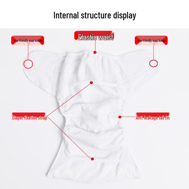 Breathable Newborn Cotton Diaper with Fixing Belt - Washable, Waterproof, Leakproof