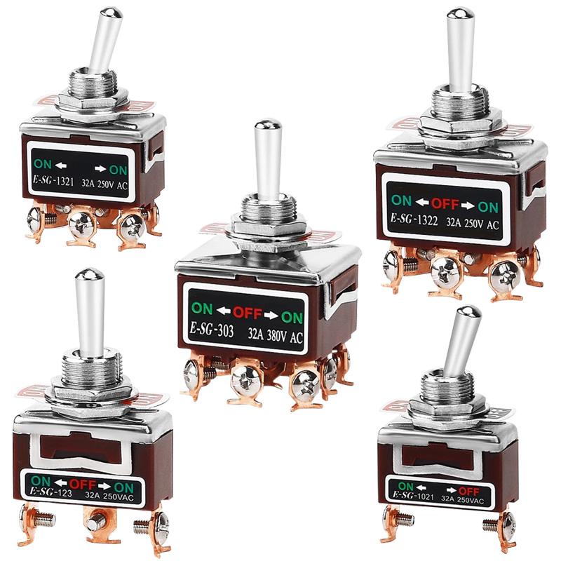 Self Reset/Self-locking Rocker Switch 2/3/4/6/8/9/12Pin Copper Pin Toggle Switch High Current 32A 250VAC Power Button Switch