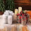 Cartoon Christmas Plush Gift Box Handicraft 3D Square Gift Box Pendant Festival Elegant Christmas Tree Decoration