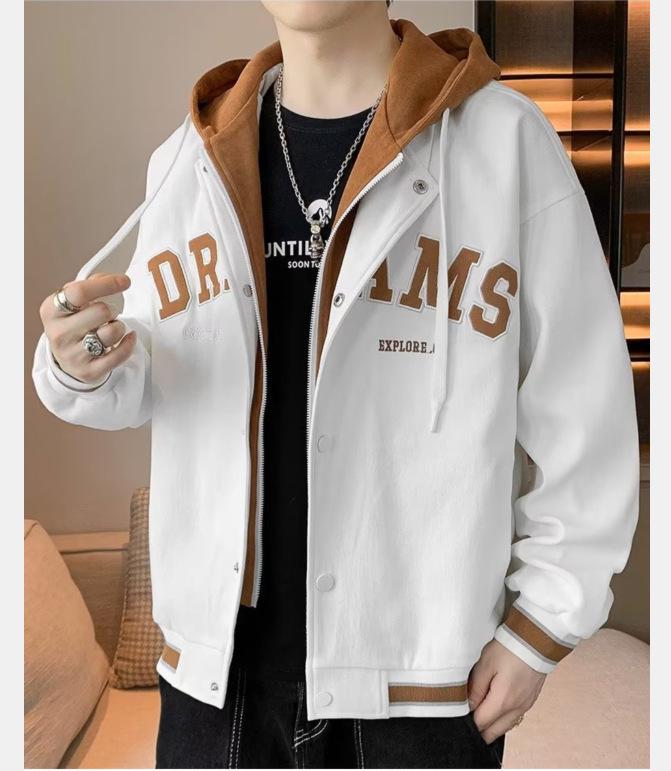 Trendy Japanese-Style Long-Sleeve Hooded Jacket for Men - Autumn/Winter All-Match Fashion
