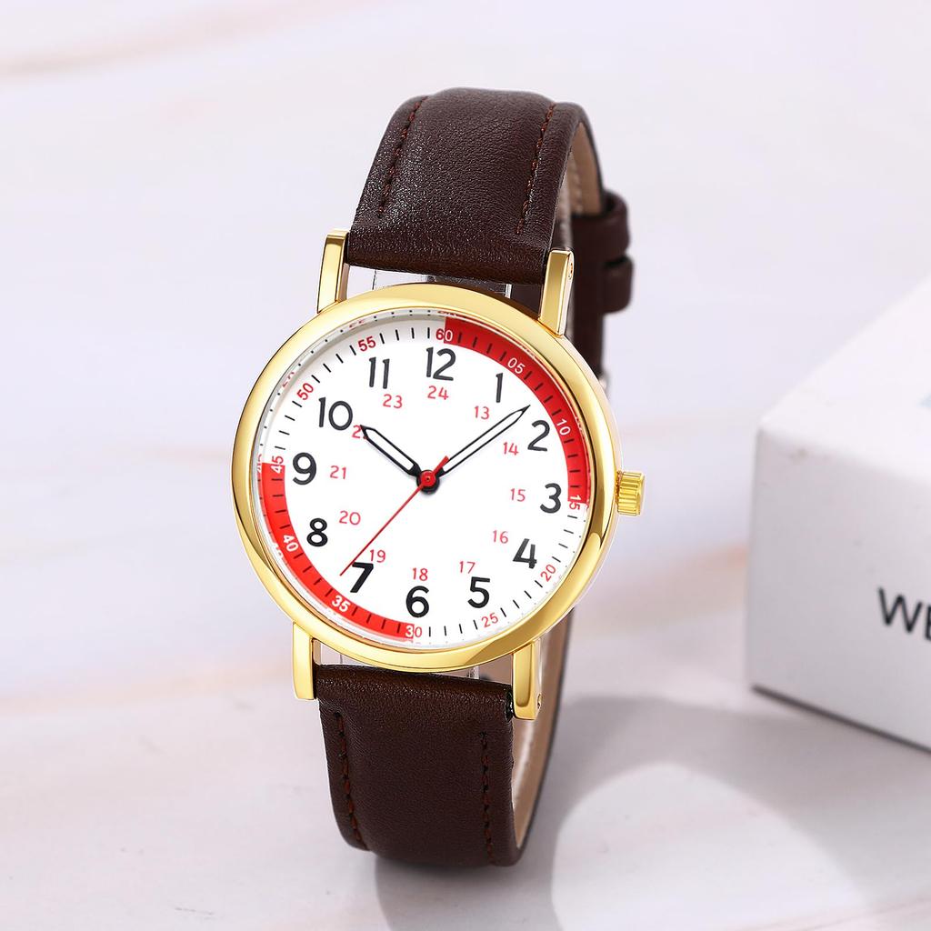 Waterproof Quartz Watch with Genuine Leather watch with an analog Arabic and a lovely A perfect gift for her on or any Women's Strap Business-grade