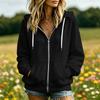 Felpa da donna con cappuccio e tasca, a manica lunga, colore, pullover casual