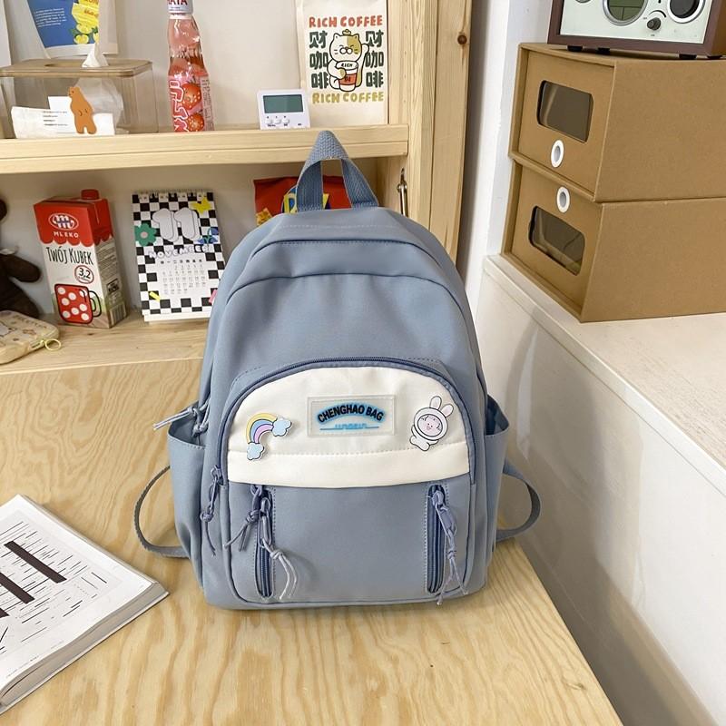 Blocked Simple Color Letter Decoration For Student Casual Backpacks For Daily