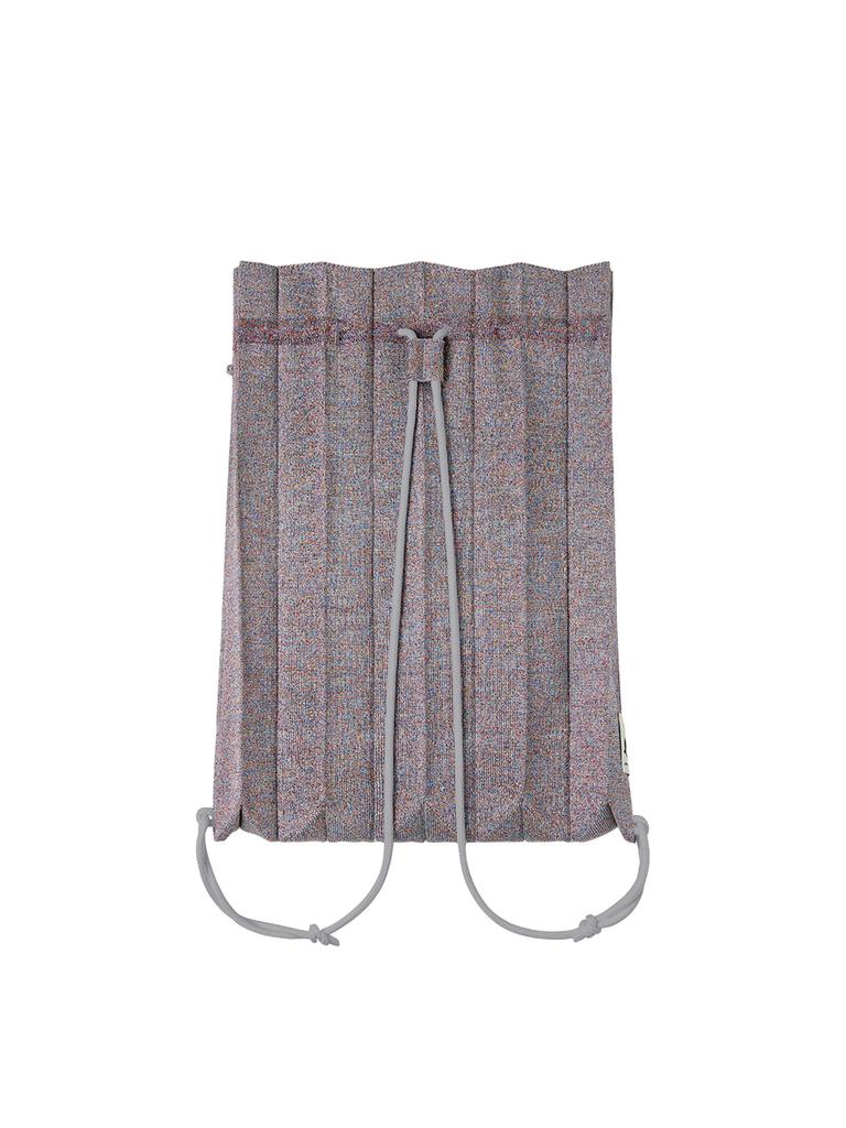 Joseph&Stacey Lucky Pleats Knit String Backpack Multi Rainbow Gray