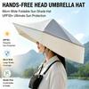 UPF50+ Faltbarer Freihändiger Kopfschirmhut 66cm Breit Faltbarer Sonnenschirmhut zum Angeln Gartenarbeit Fotografie Landwirtschaft Ernte