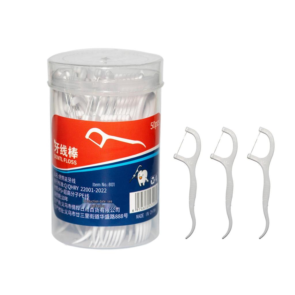 Ultra-Fine Disposable Dental Floss Sticks - Portable Toothpick Floss for Family, Cleans Interdental Spaces