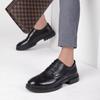 Brand Mens Oxford Genuine Leather Shoes Black Brown Handmade Lace Up Round Head Dress Shoes Wedding Office Business Formal Shoes