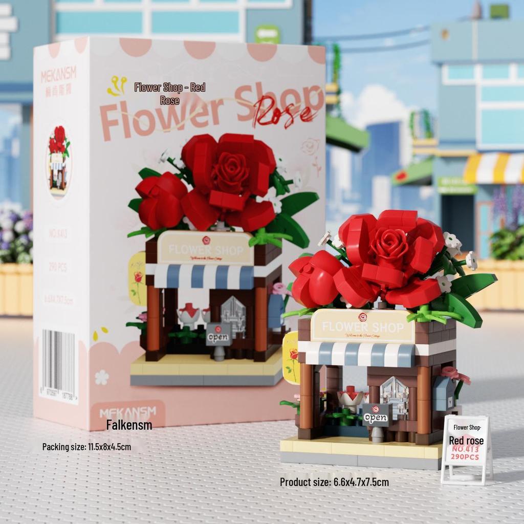 Micro-particle Building Blocks: Street View Shop Ornament - Compatible with Lego, Educational Toy, Year of the Horse Gift for Children
