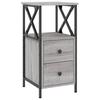 VidaXL Bedside Table Sonoma Grey 34x35.5x70 Cm Engineered Wood 825949