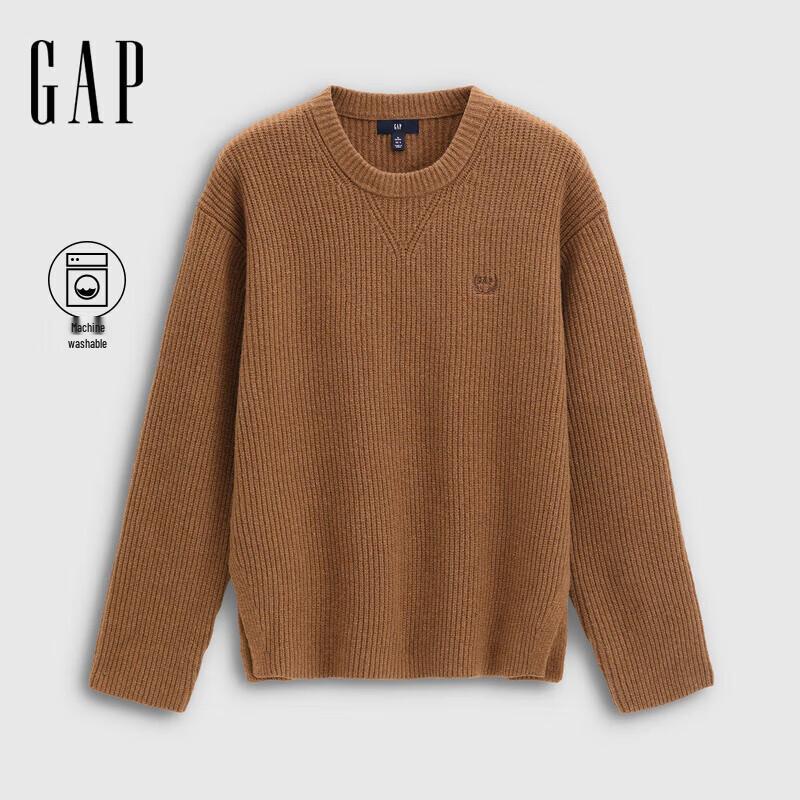 Gap Women s Embroidered Logo Textured Round Neck Knit Top L