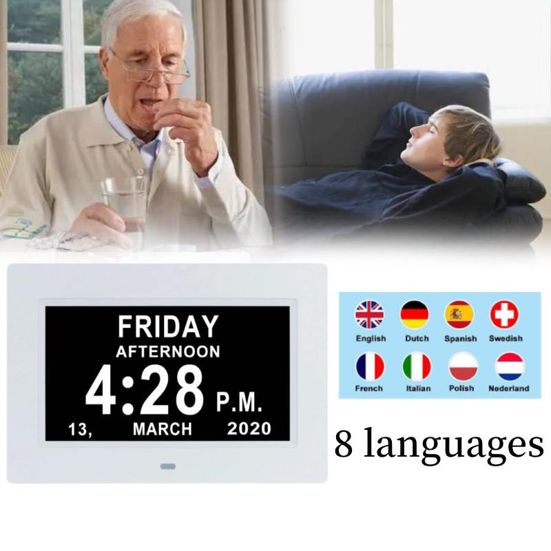 7 Inch Electronic Smart Pill Reminder Clock For Elderly With Alarm And Music Playback Options