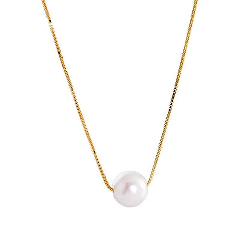 925 Silver Fashion Luxury White 6MM 8MM 10MM Mother of Pearl Pendant Necklace for Women Wedding Jewelry Accessories