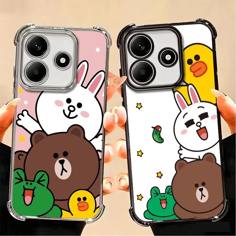 Cartoon Bear B-Browns C-Conys Soft Phone Case For Xiaomi Poco X7 X8 Pro Max X6 X5 X3 F8 Ultra F7 M8 M7 M5S Redmi 15C 15A 15 14C