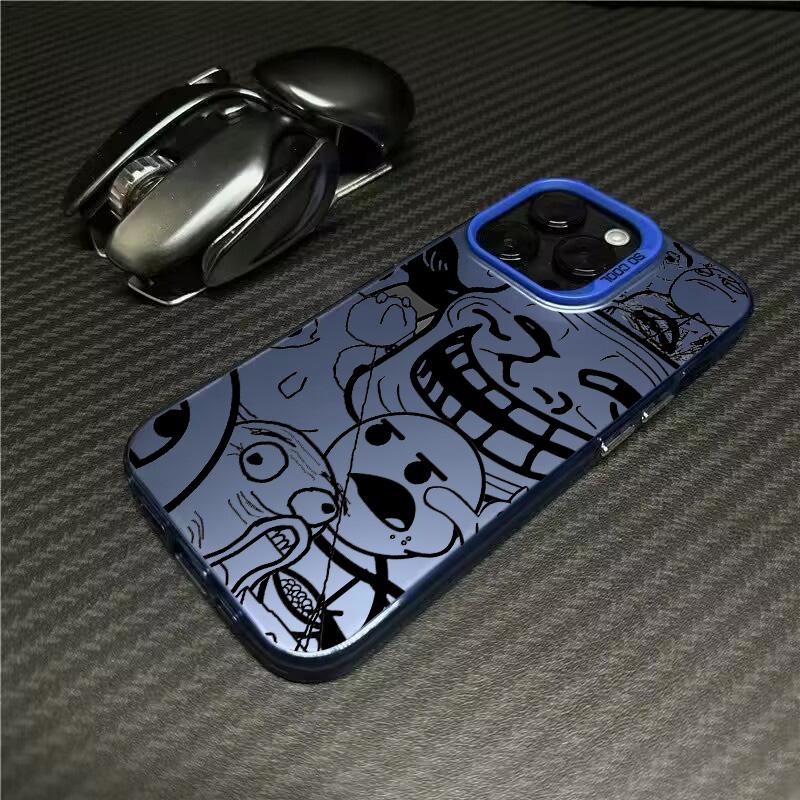 Funny Meme Trollface Phone Case For iPhone 17 16e 16 15 14 13 12 11 Mini Pro Max X XR XSMAX 8 7 Air Plus Anti Fall Matte