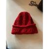 Korean Hand Knitted Pullover Hat for Autumn and Winter New Thickened Woolen Hat for Women Showing Face Small Ear Protection  Warm Pile Hat