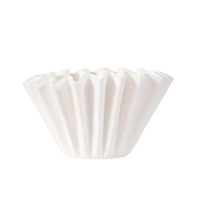 50/100pcs Hand Brewed Coffee Filters,Cake Shape Filter Paper,155 Bowl Shape Filter Paper Wavy 1-2 Cups Portion