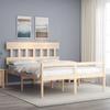 Bed For Senior, Frame With Headboard, 160X200 Cm, Solid Wood