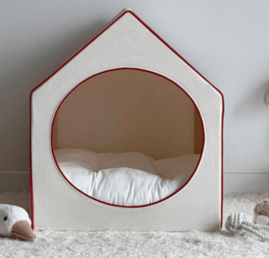Korean Style House Shaped Pet Bed, Detachable Washable Closed Dog Cat Tent House for Small Medium Pets